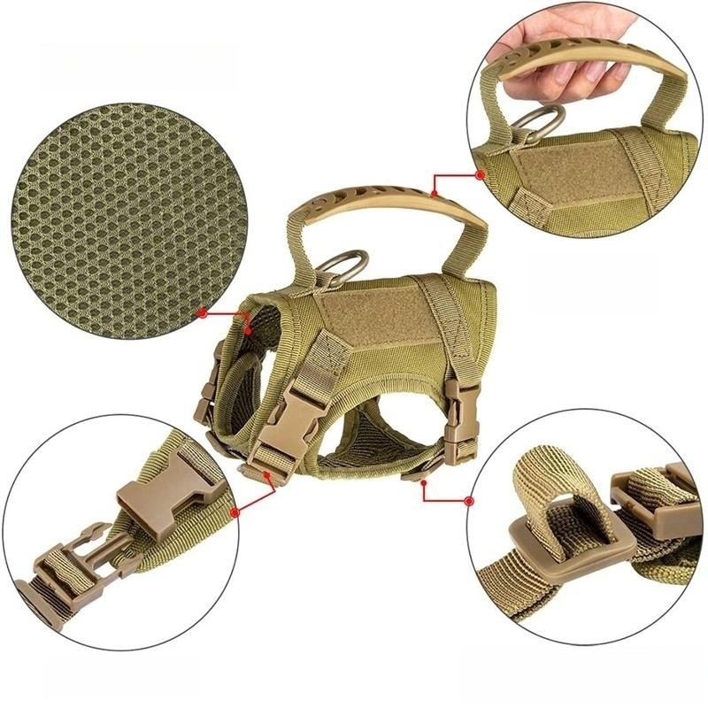 diagram showing components of a tactical pet harness