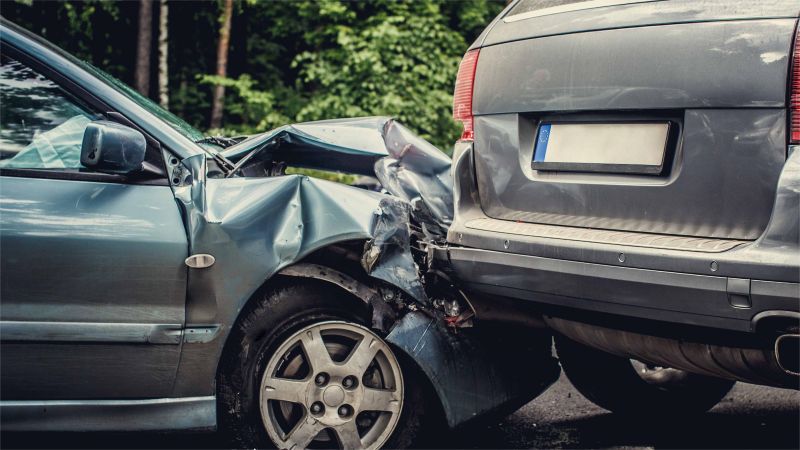 auto accident involving two cars.