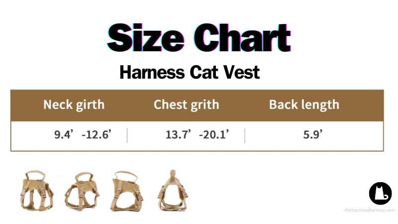 harness cat vest size chart